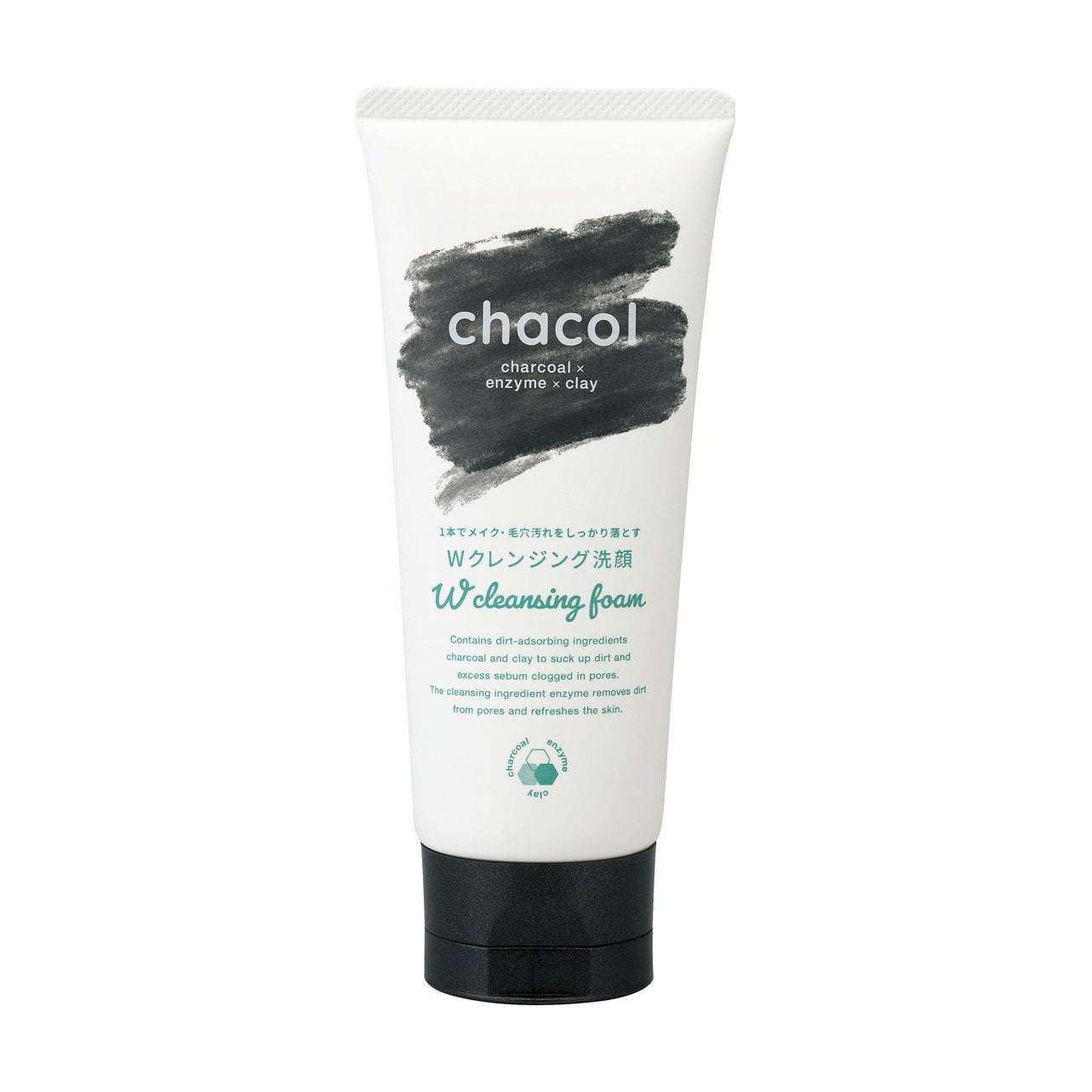 Пінка для вмивання Kumano Cosmetics Chacol Charcoal Enzyme Clay W Cleansing Foam з вугіллям та ферментами, 130 г